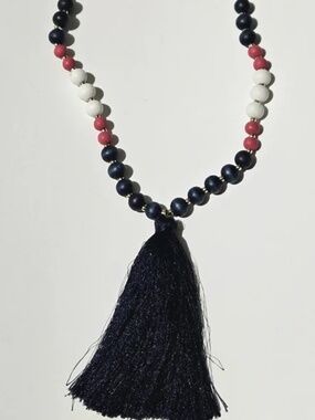 Talbots Adjustable Tassel Beaded Necklace
